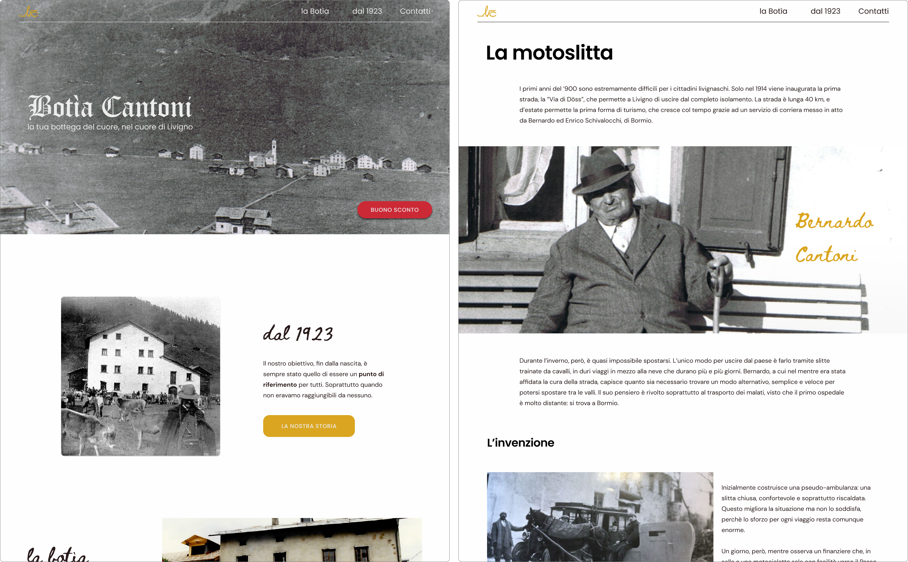 Mockup di due nuove pagine